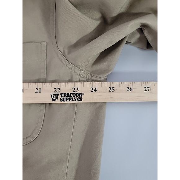 DULUTH TRADING CO Fire Hose Presentation Khaki Elbow Patch Blazer Size L Tall - Picture 10 of 11